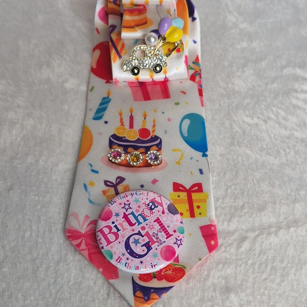 Handcrafted Luxury Fashion Necktie Necklace (Birthday 🎂 Confetti)